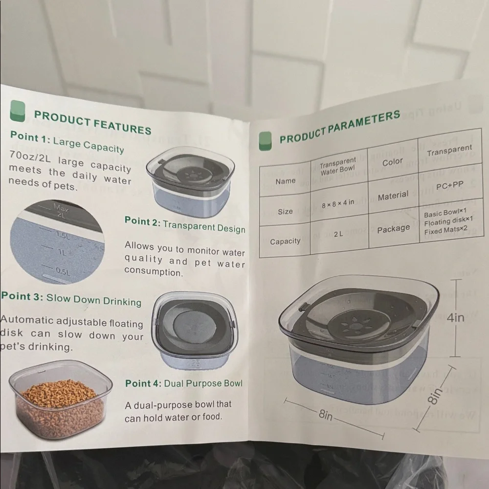 Anti Splash Water Bowl
